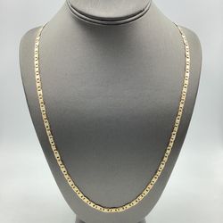 10KT TRI-COLOR MARINER LINK CHAIN 25”