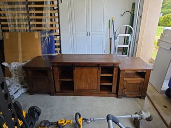 TV stand/cabinet and matching end tables