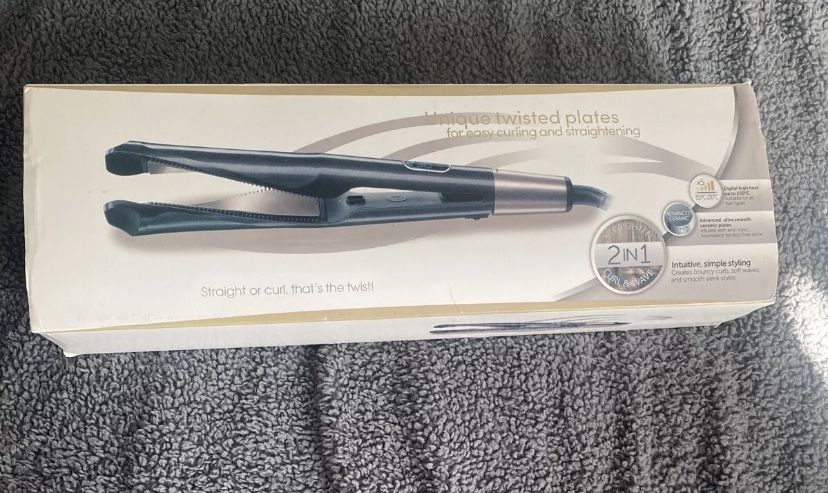 MQ 2 In 1 Unique Twisted Plates For Curling & Straightening Hair Auto Shutoff