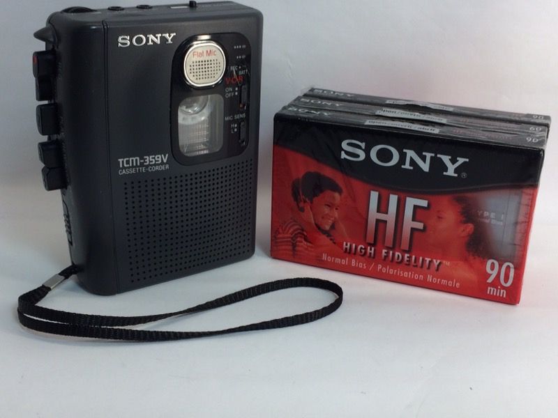 Sony TCM-359V Cassette-Corder W/ 3 New Tapes