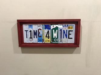 Time 4 Wine License Plate Sign 
