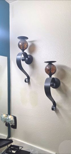 Large, Heavy Tortoise/Leopard Sconces