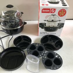 DASH Deluxe Egg Cooker 12 Eggs Capacity Electric Hard Boiled Poached Soft Boiled