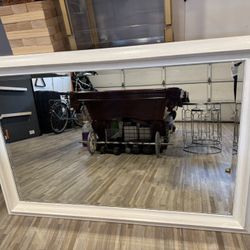 55 x 37 White Framed Mirror 