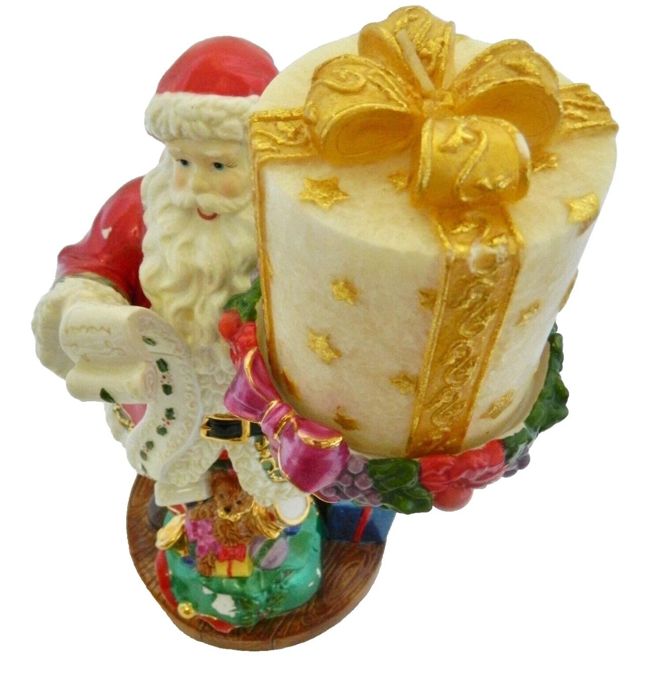 Christopher Radko Santa Claus Figurine Santa's List Candle Holder w/Candle