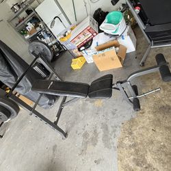 Bench Press And Bench Set With Weights