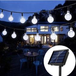 Solar String Lights 35 Feet 62 LED Outdoor Crystal Balls Waterproof Globe Fairy Lights 8 Modes Decoration Light