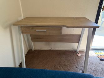 Oak wood top computer desk