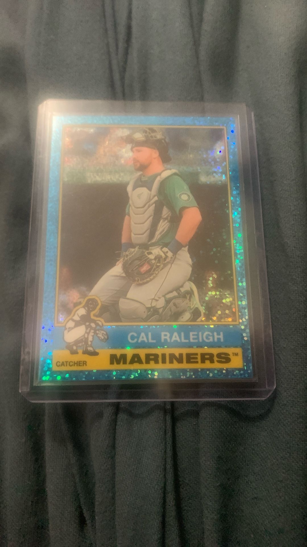 Cal Raleigh Blue Glitter Topps Heritage