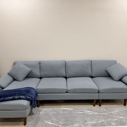 Gray Sectional Sofa With Chase Barely Used Excellent Condition