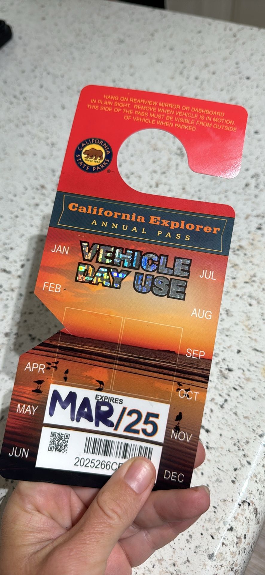 CA State Parks Pass - valid thru 03/25 - moving sale