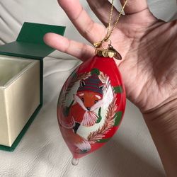 Pier 1 Red Fox Ornament with Box