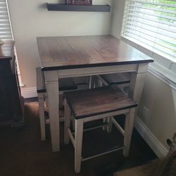 High Top Table With 4 Bar Stools