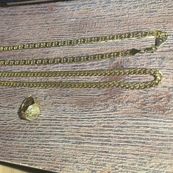 Gold Chain 18k And Ring 