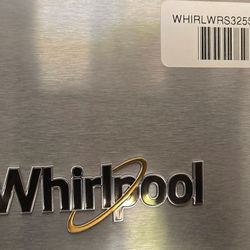 Whirlpool 24.5 cu ft, Side by Side Refrigerator, Stainless Steel, Ice and Water on door, 3 years old, $550.00