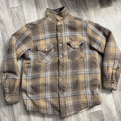 Vtg Pendleton Button Down Snap Button Sherpa Lined Flannel Size L
