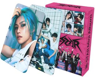 KPOPBP 樂 Rock Star Album Merch Gift Box Set 110 PCS Photocards,90 PCS KPOP Stickers, Gift Merchandise for Stray Kids Boys and Girls