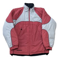 Columbia Women’s Pink Gray Colorblock Puffer Jacket Size XL