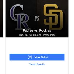 Two Padres tickets for today’s game! 