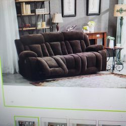 Textured Plush Sofa Recliner NEW REAL PRICE