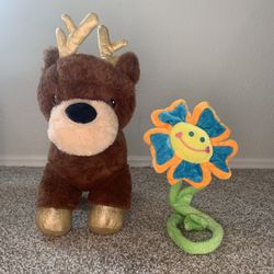 Rudolph Figure & Flower Plush 