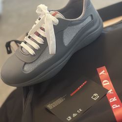 Designer Gray Prada America’s Cup Low Sneaker Grey Prada Size 9 10 11 12 Designer Shoes