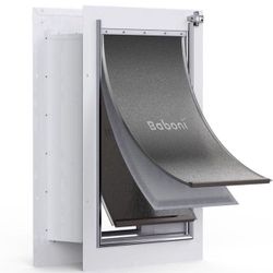 3-Flap Pet Door for Wall, Steel Frame and Telescoping Tunnel, Aluminum Lock, Double Flap Dog Door and Cat Door, Strong and Durable (Pets Up to 100 Lb)