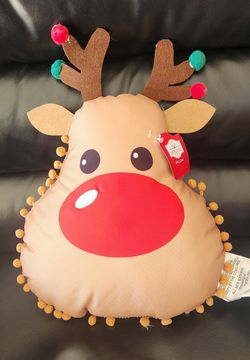 Holiday Time Christmas Rudolph the Red Nose Reindeer Pillow