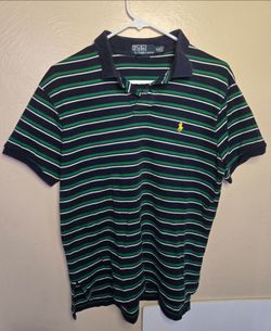 Polo Ralph Lauren Custom Fit Striped Polo Classic Golf Preppy Size Medium