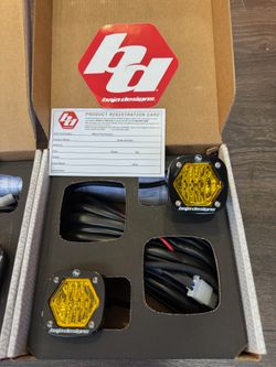 Baja Designs S1 Pair Amber Wide Cornering LED Light with Mounting Bracket Pair