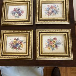 4 small Gold Framed