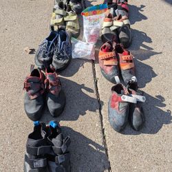 Climbing Shoes (Evolve, Scarpa, Mad rock, Unparalleled, Red Chili)
