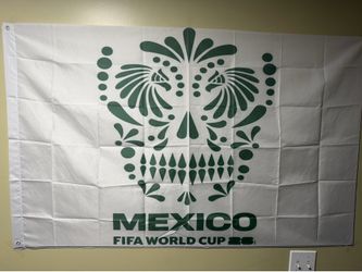 Mexico skull with eagle eyes flag World Cup edition.