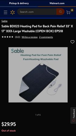 Sable BD023 Heating Pad for Back Pain Relief