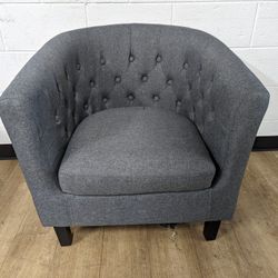 Modern Grey Tufted Chair.