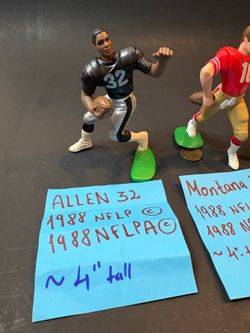 Kenner Starting Lineup NFL Football Figures Lot Joe Montana Marcus Allen VTG