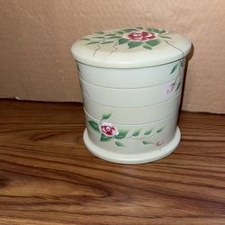 Vintage Flexzorb Tarnish Prevention  5-tier swivel jewelry box 7”1/2H X 7” X 5”1/2 Beige background. $30 Firm On Price