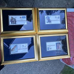 4 Framed Norman Rockwell First Day Covers 