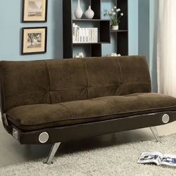 Naples Champion Fabric Futon Sofa Bed with bluetooth speakers, available in 2 colors Hotbuy! Now  449.00 Free Delivery 🚚 