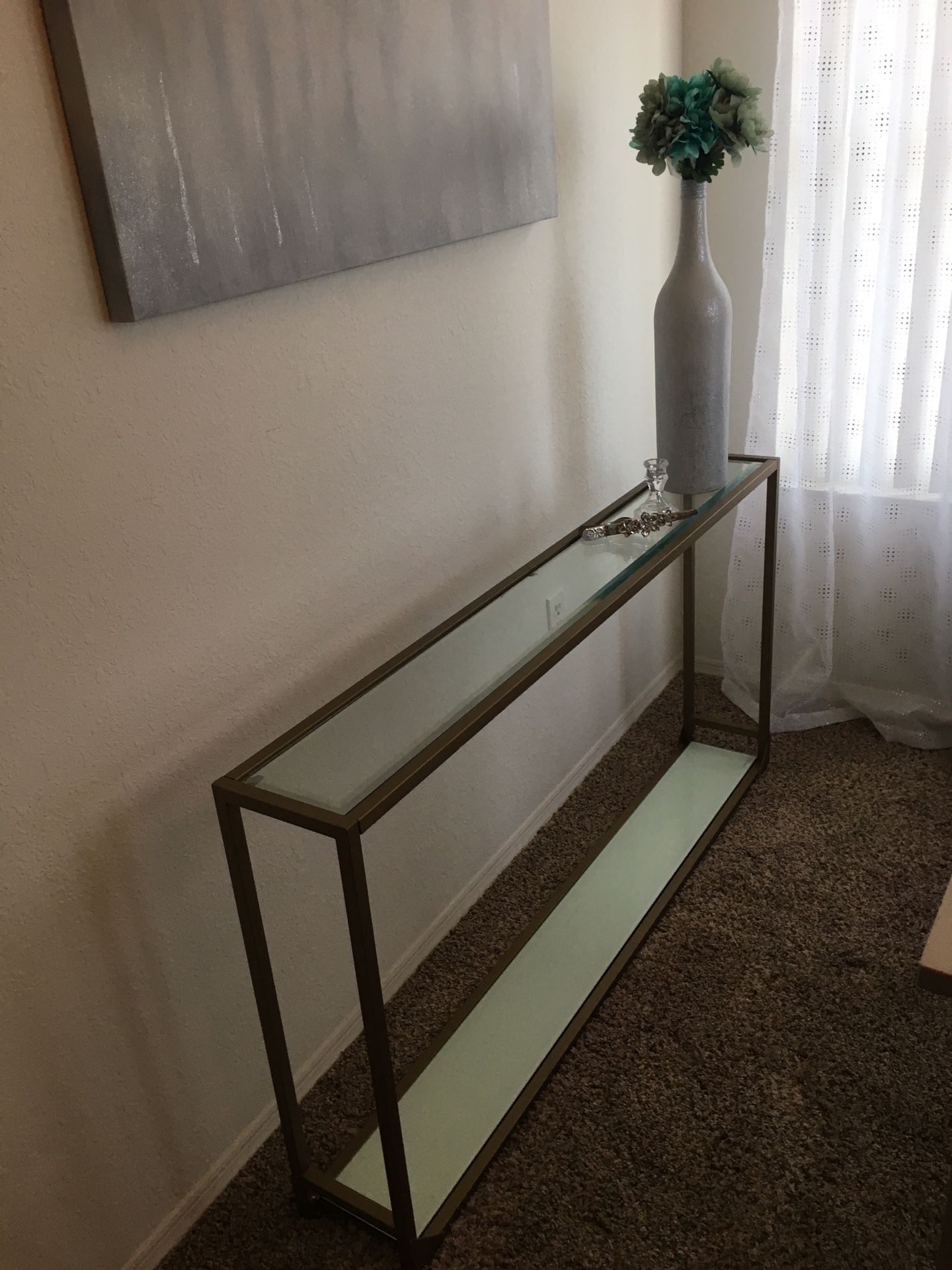 Entry Gold Iron Glass Tables (2) 