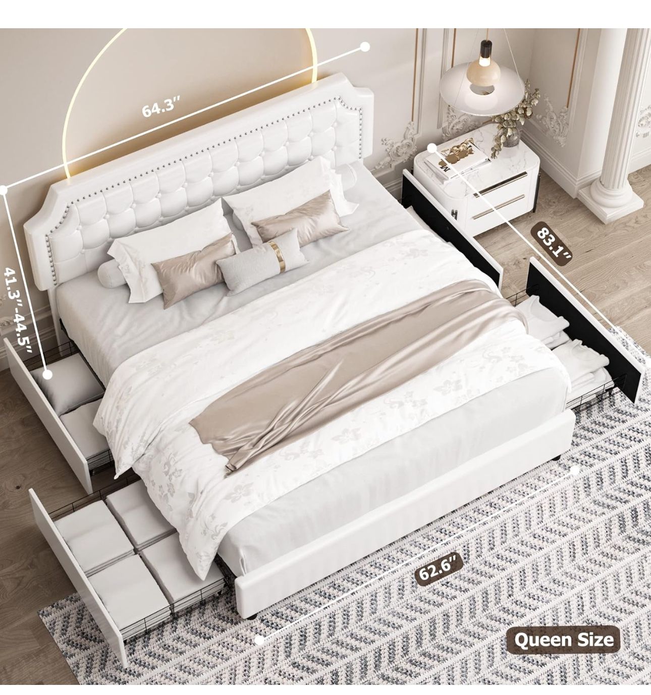 Queen Bed frame with Mattress 