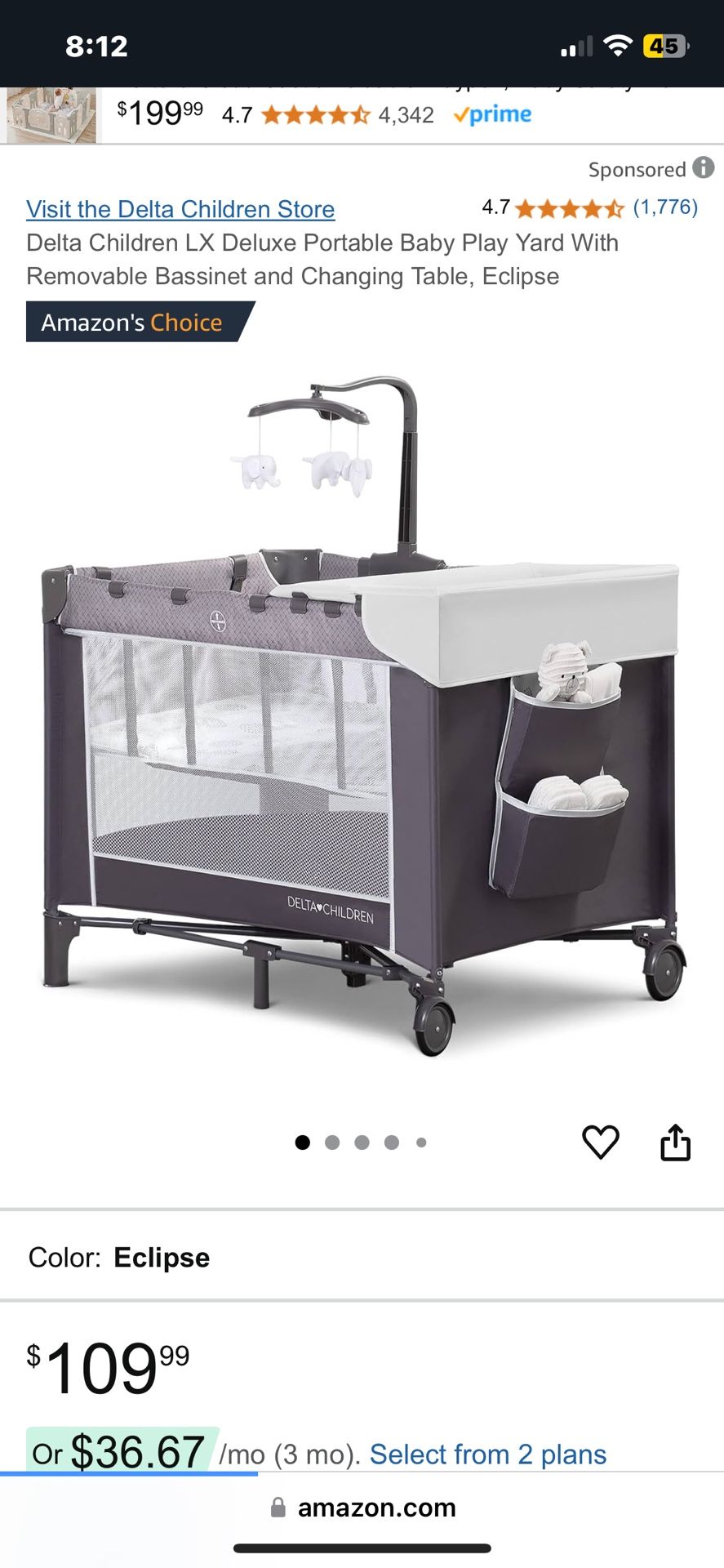 Delta Baby Play Yard With Bassinet &changing Table