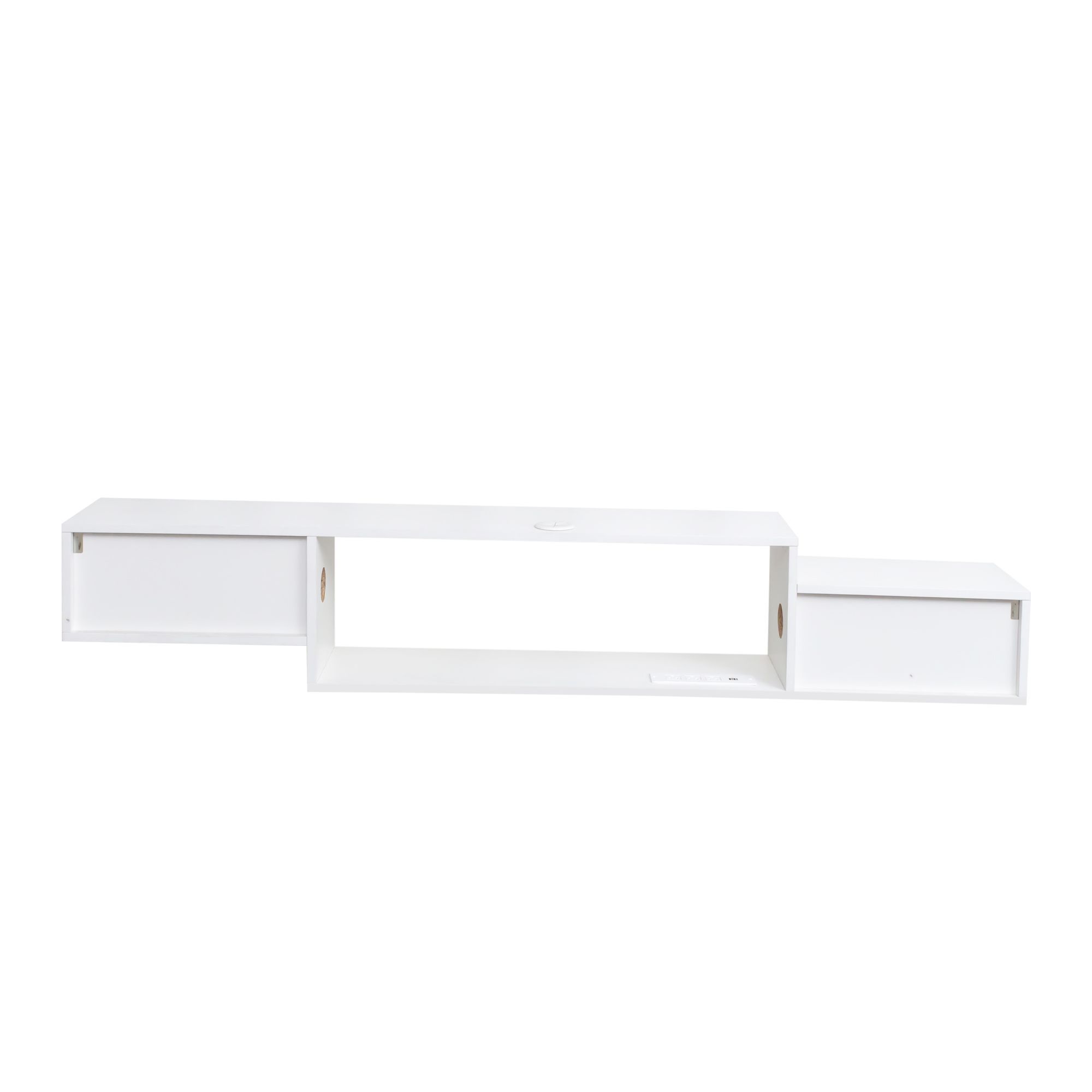65.35in Wall Mounted Floating TV Stand with 20 Color LEDs and Charging Station