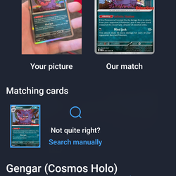 Gengar pokemon card (cosmos holo)