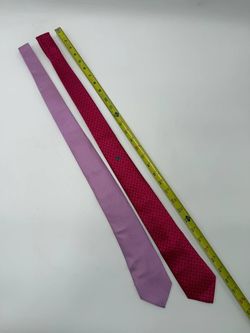 Lot of 2 Mens Designer Ties Ted Cano & Eros New York Pink Silk Neckties
