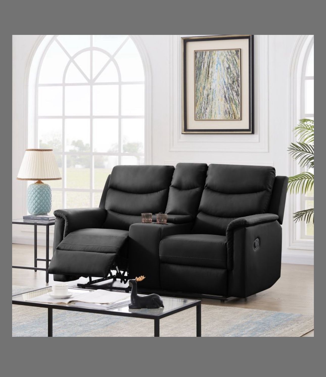 2-Seater Motion Sofa Black