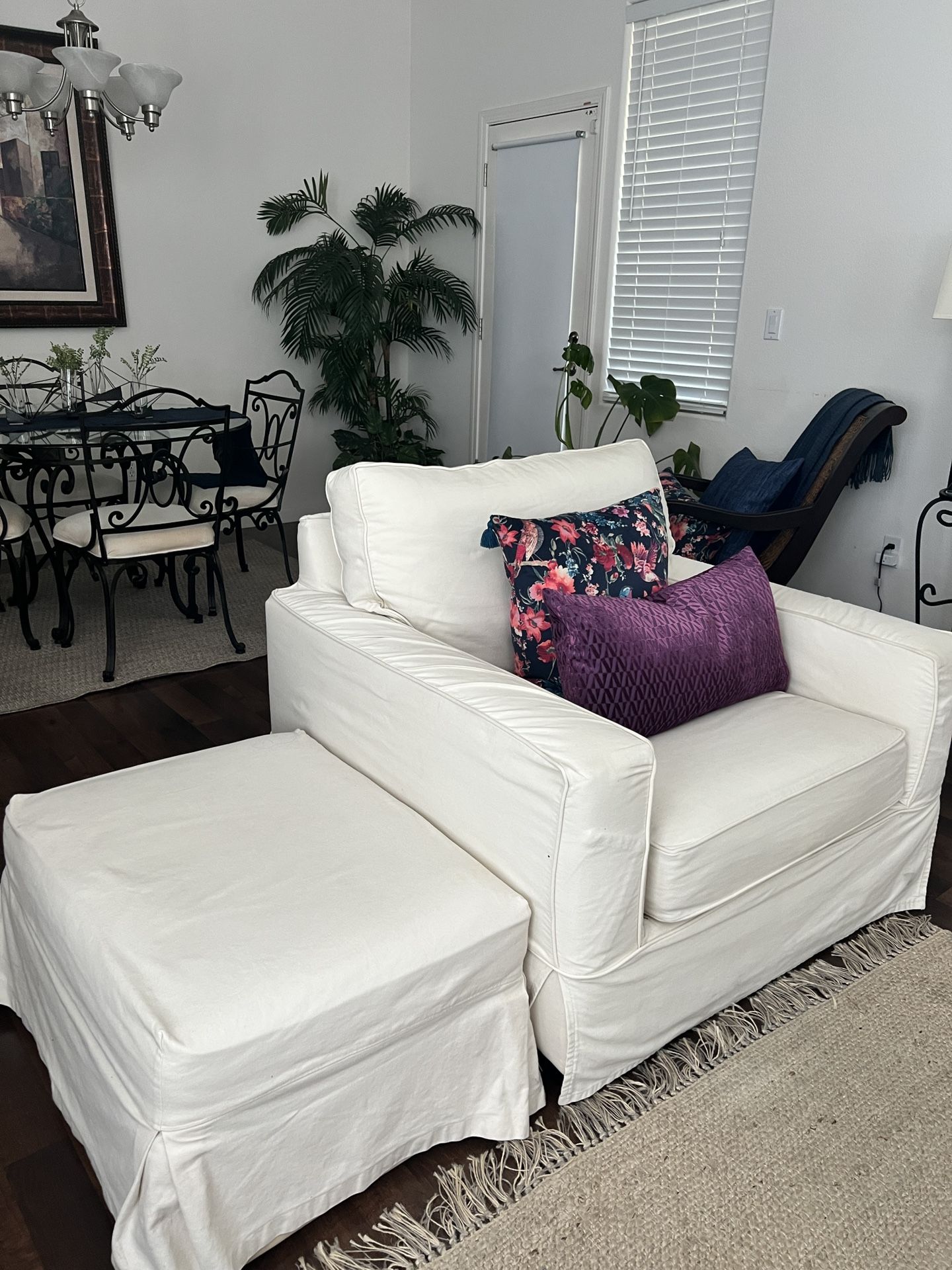 🛋️ Pottery Barn Sofa + Matching Armchair & Ottoman