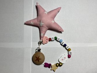 Handmade Personalized Wooden Baby Pacifier Clip Chain Holder