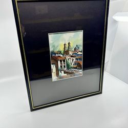 VTG BUIZ Original Watercolor Painting  On Paperboard Latin America Mexico Signed