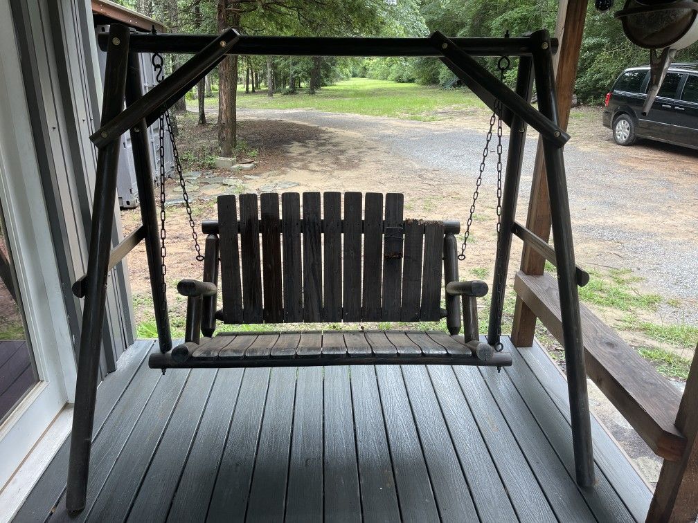 Rustic Porch Swing with Frame – 81” Wide